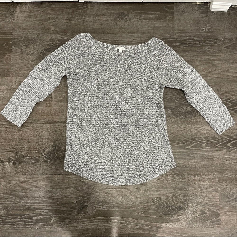 New York & Company Grey 3/4 Sleeve Sweater